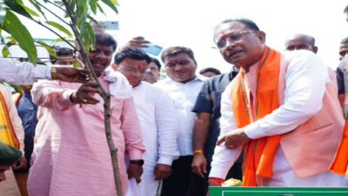 मुख्यमंत्री श्री विष्णु देव साय ने एक पेड़ मां के नाम अभियान के अंतर्गत लगाया केसर आम का पौधा