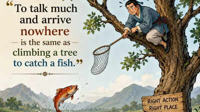 Chinese proverb of the day: “To talk much and arrive nowhere is the same as…” |