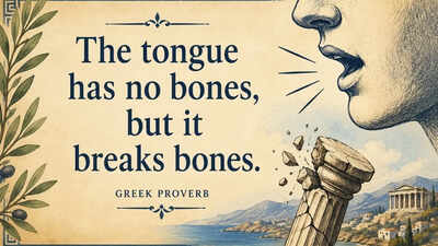 Greek proverb of the day: “The tongue has no bones, but it breaks…” |